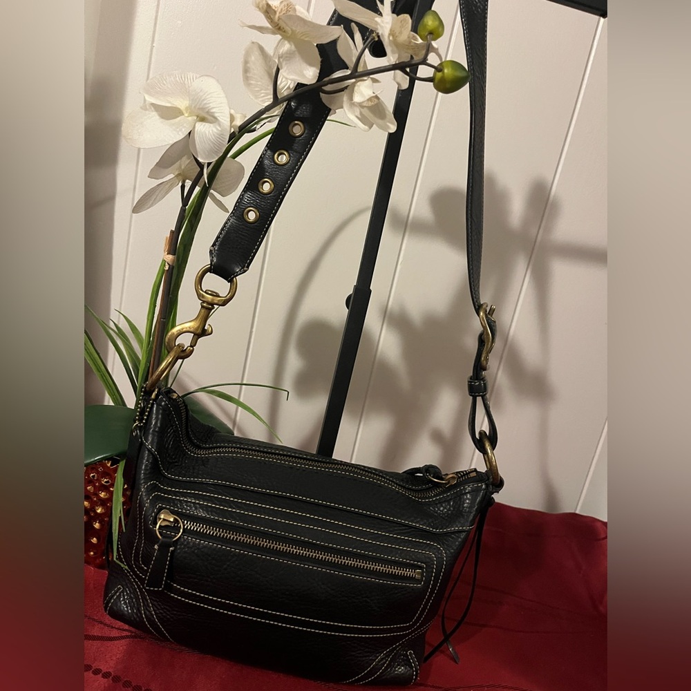 Black Coach Legacy Pebbled Leather Duffel Style Bag